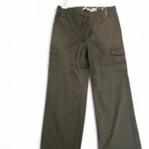 Women’s Cotton straight leg Cargo Pants - olive green